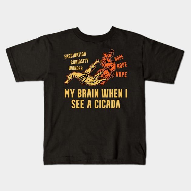 Cicada Brood X My Brain When I see A Cicada Kids T-Shirt by Huhnerdieb Apparel